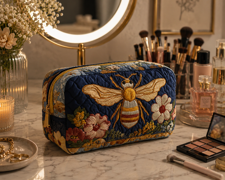 Bee Blossom Quilted Makeup Bag NCU0DK10421