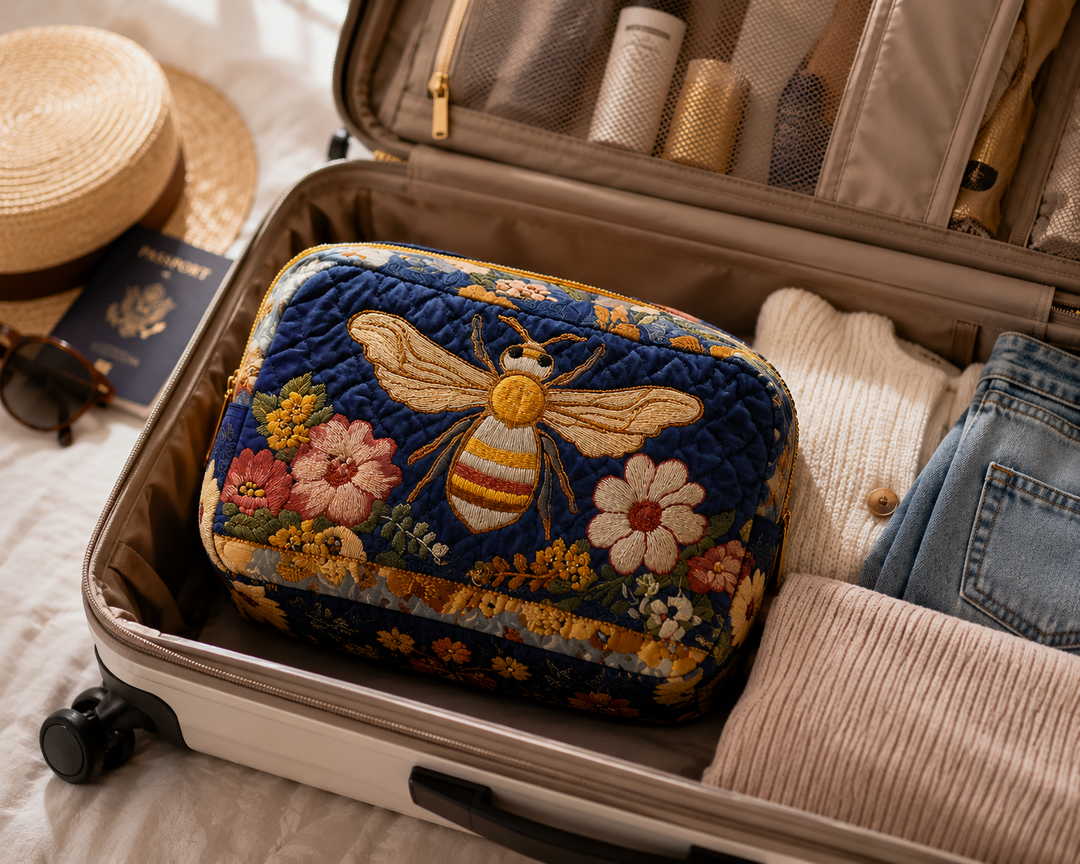Bee Blossom Quilted Makeup Bag NCU0DK10421