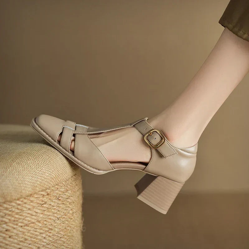 BELLIORA | SQUARE TOE SUMMER SANDALS