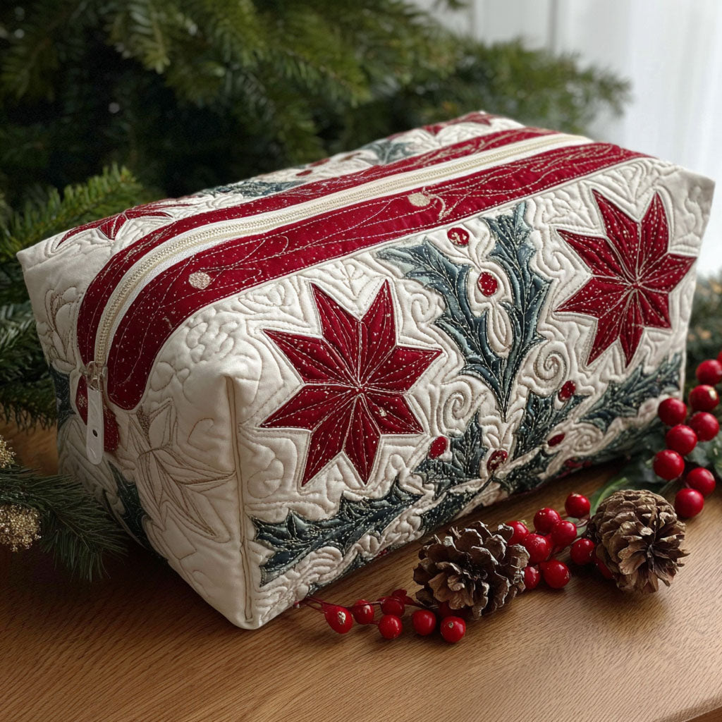 Alexis - Quilted Toiletry Bag - Stitched Star Petals