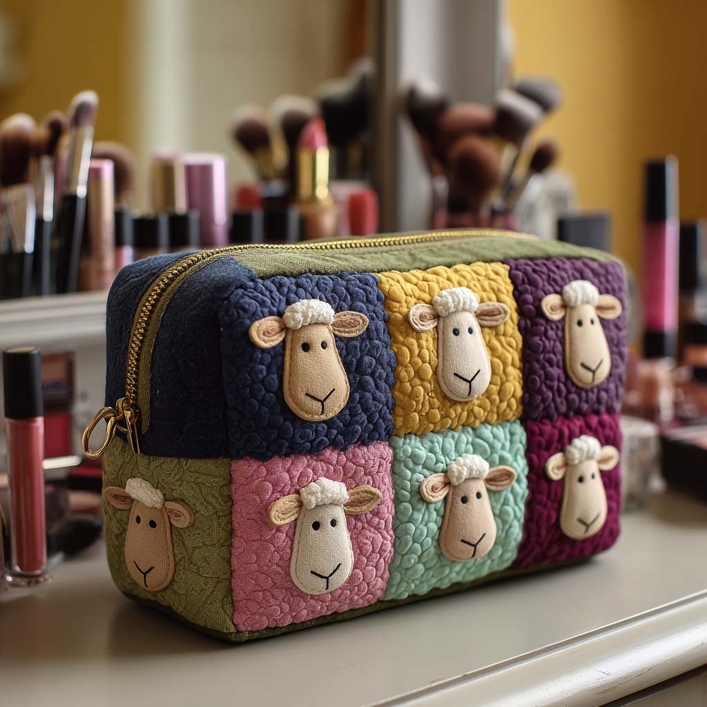 Ashley - Quilted Toiletry Bag - Patchwork