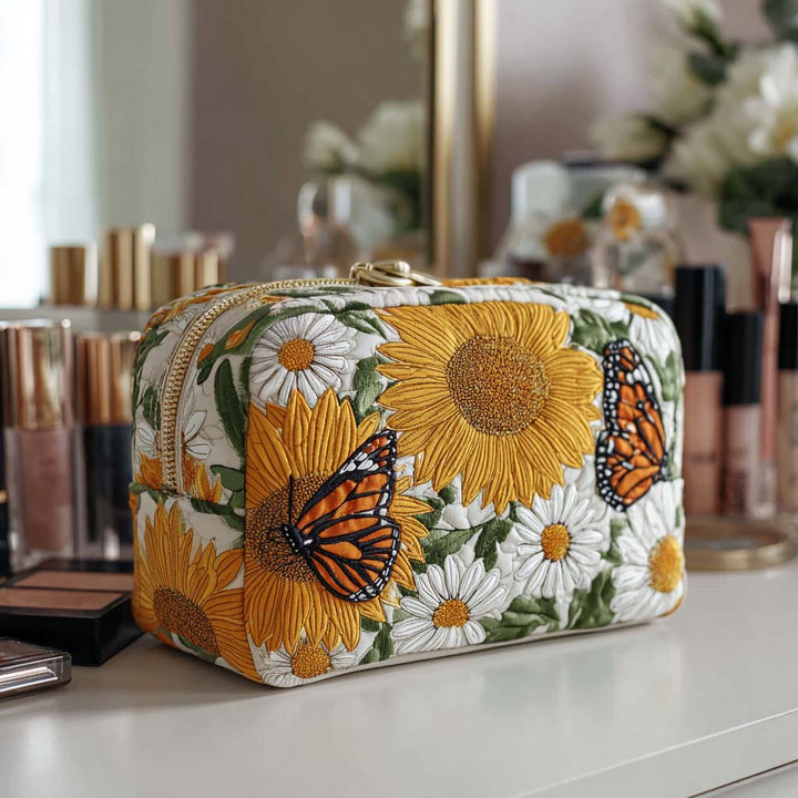 Aubrey - Quilted Toiletry Bag - Floral Pattern