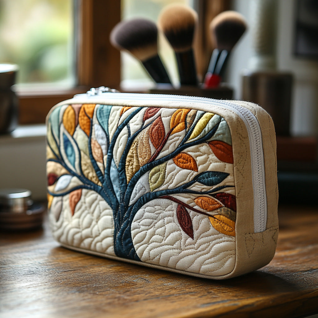 Audrey - Quilted Toiletry Bag - Tree of Life