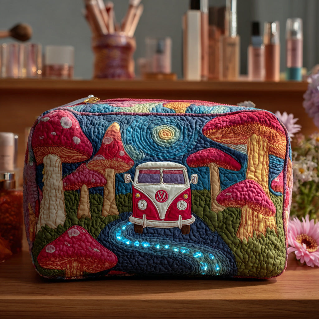 Bernadine - Quilted Toiletry Bag - Cosmic Hippie Pattern