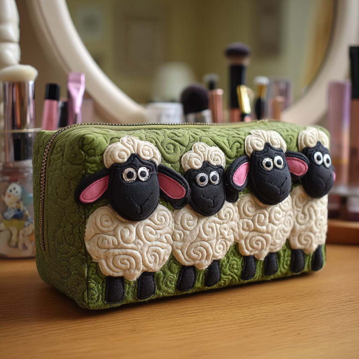 Blythe - Quilted Toiletry Bag - Soft Sheep
