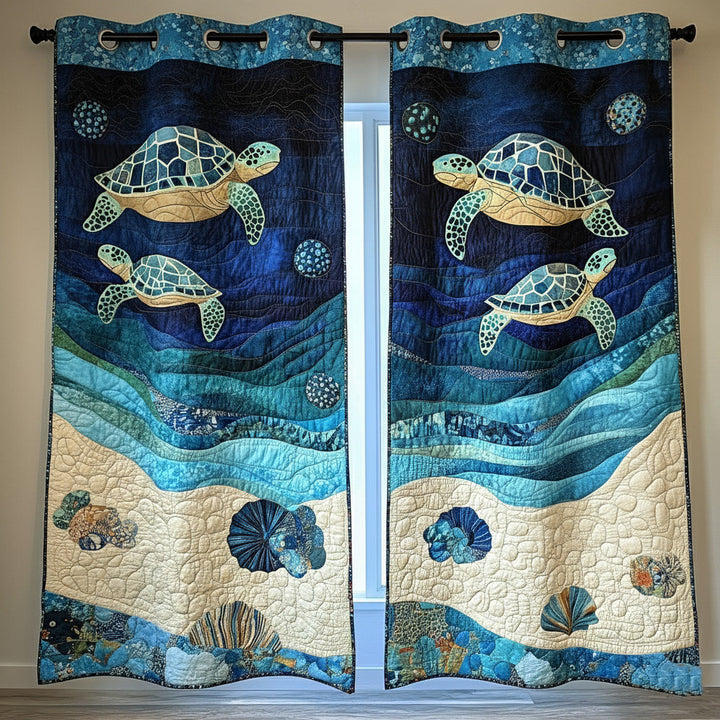 Calm Swimmer Quilted Curtains NCU0NT10975