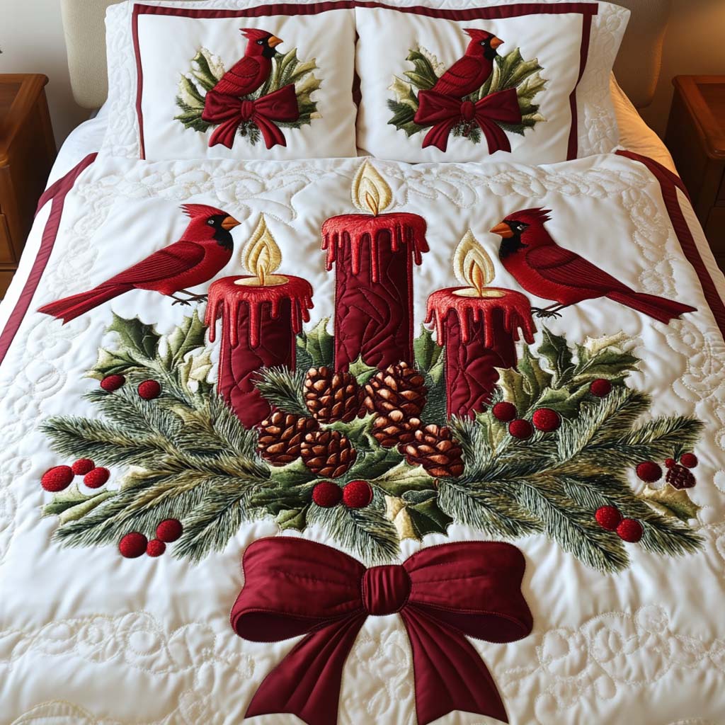 Candle Harmony 3-Piece Quilted Bedding Set NCU0NT2129