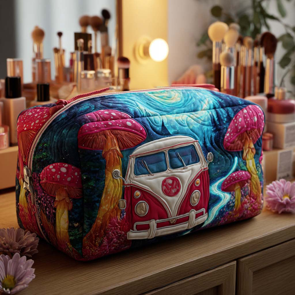 Caroline - Quilted Toiletry Bag - Mushroom Van