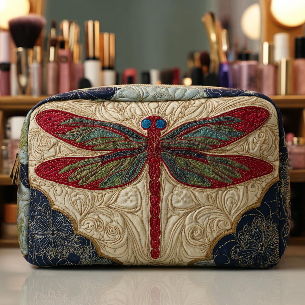Cassidy - Quilted Toiletry Bag - Refined Dragonfly