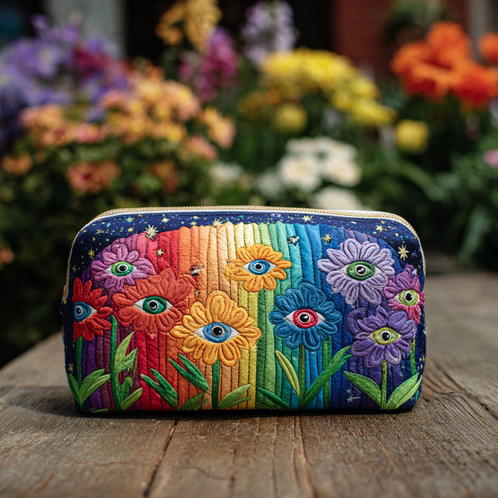 Cheryl - Quilted Toiletry Bag - Retro Forest