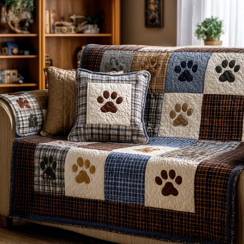 Country Paw Quilted Sofa Cover NCU0NT11723
