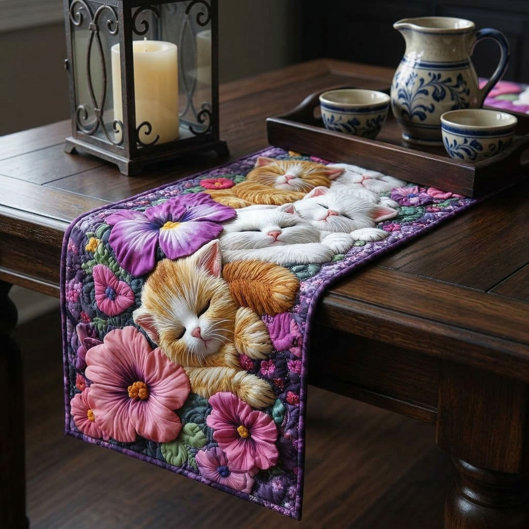 Cozy Catnap Quilted Table Runner NCU0NT9190