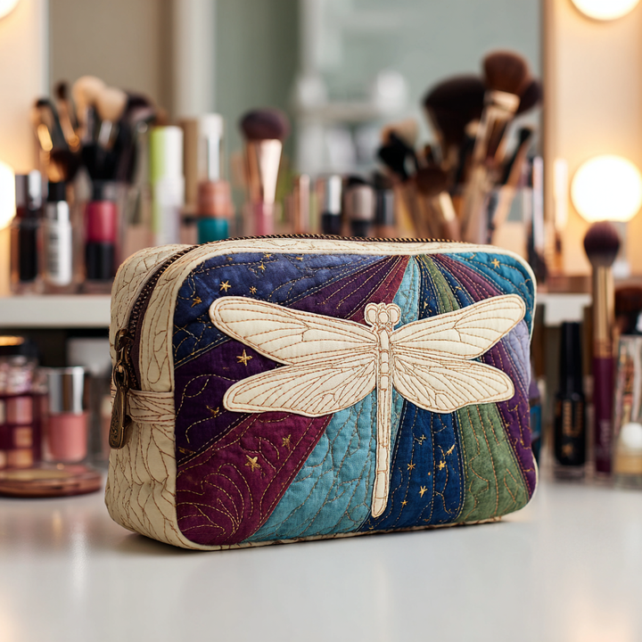 Dawn - Quilted Toiletry Bag - Dragonfly Garden