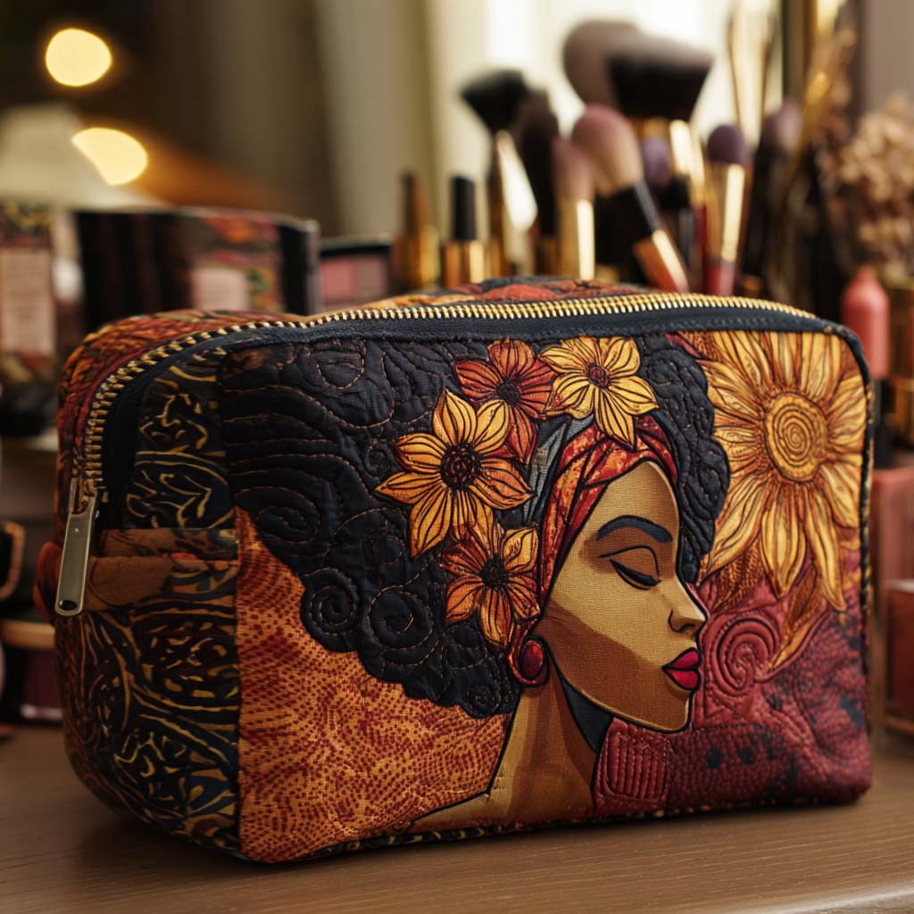 Deborah - Quilted Toiletry Bag - Golden Crown