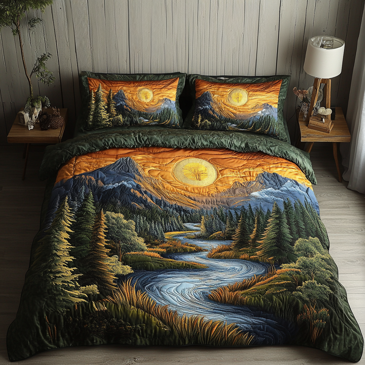 Woodland Wanderlust 3-Piece Quilted Bedding Set NCU0VL2232