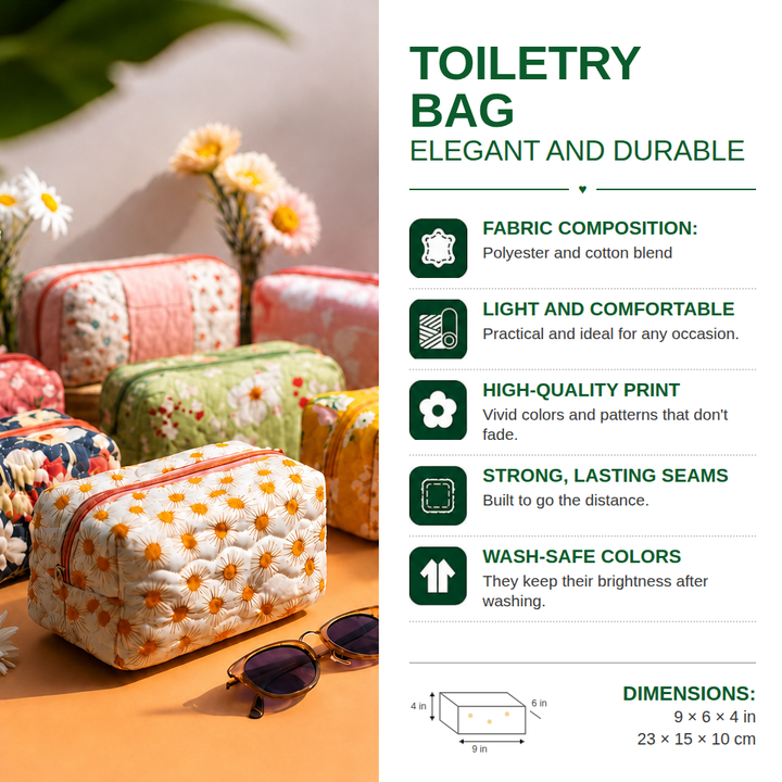 Kendall - Quilted Toiletry Bag - Sheep