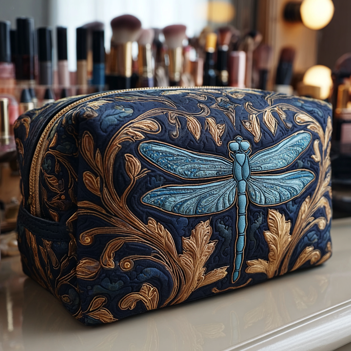 Eloise - Quilted Toiletry Bag - Shiny Dragonfly