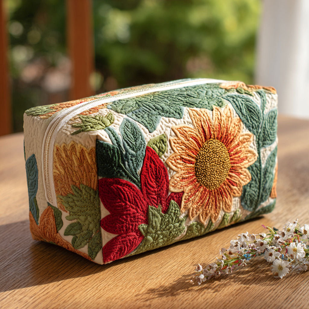 Evelyn - Quilted Toiletry Bag - Morning Flower