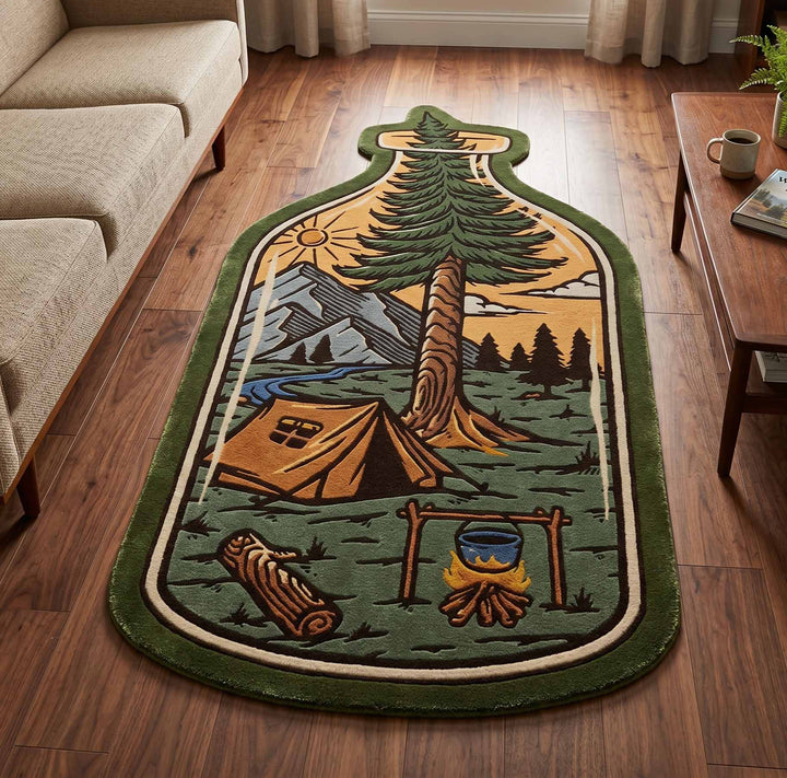 Forest Camp Custom Shape Area Rug NCU0XD2750