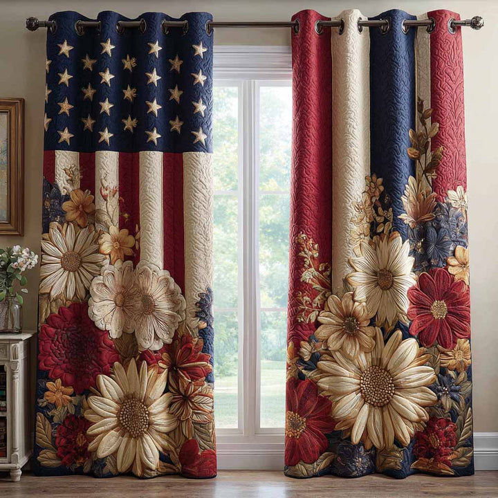 Freedom Flowers Quilted Curtains NCU0XD2315