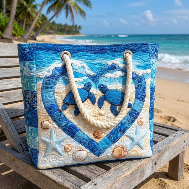 Handmade Beach Bag - Turtle Heart