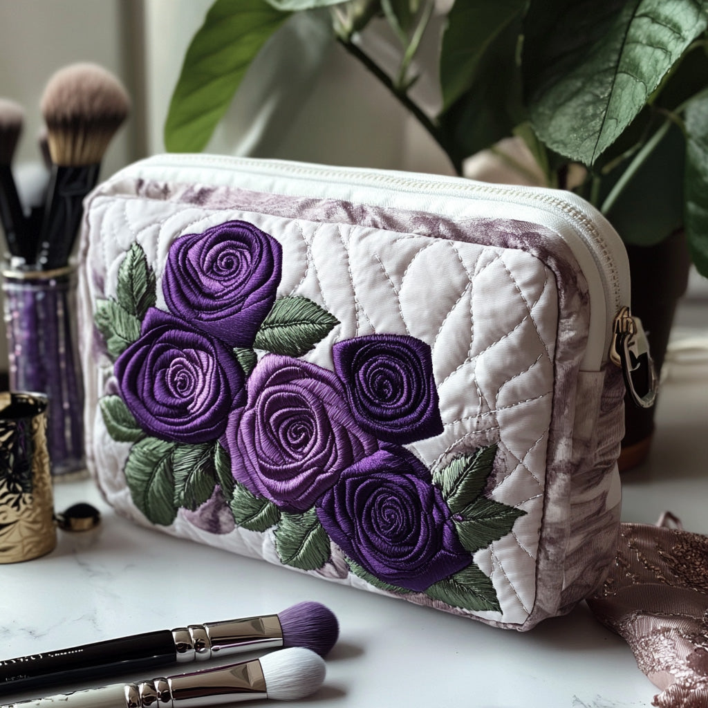 Harper - Quilted Toiletry Bag - Elegant Florals
