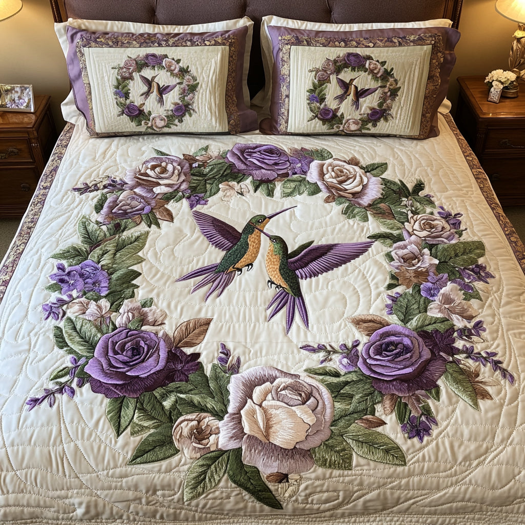 Hummingbird Quilted Bedding Set NCU0VT107