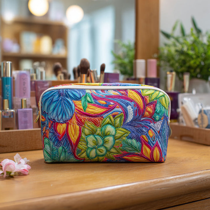 Jada - Quilted Toiletry Bag - Flowers and Branches
