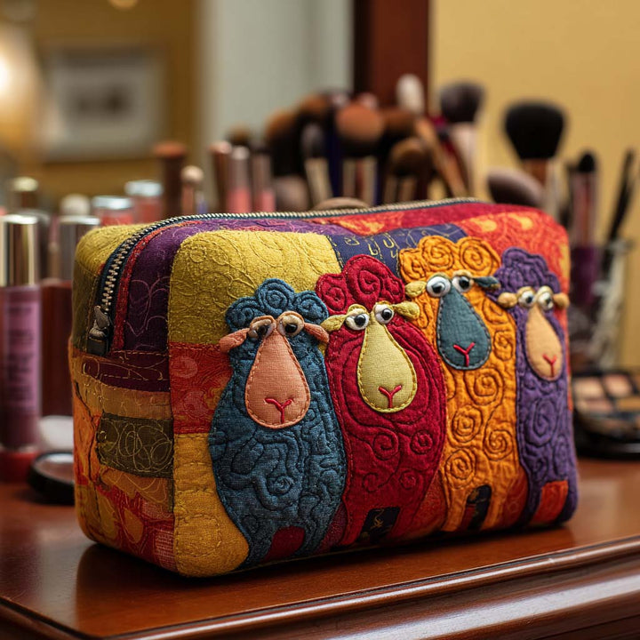 Kendall - Quilted Toiletry Bag - Sheep