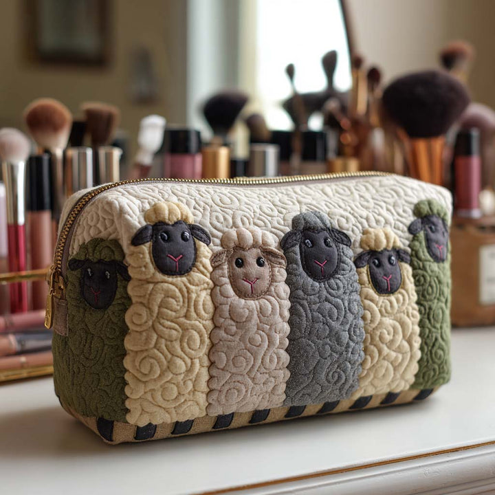 Kendall - Quilted Toiletry Bag - Sheep