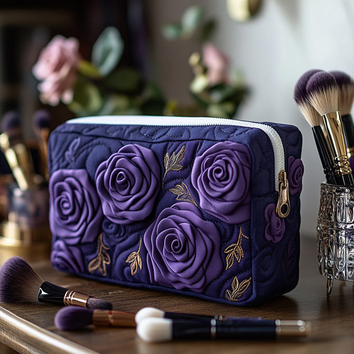 Kenya - Quilted Toiletry Bag - Amethyst Flower