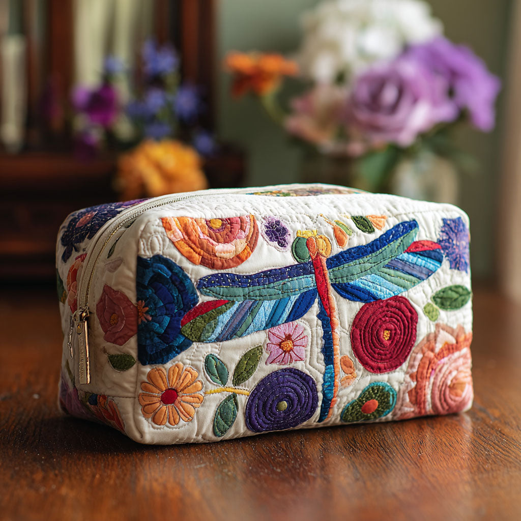 Kimberly - Quilted Toiletry Bag - Colorful Trim