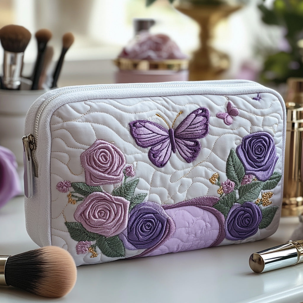 Kinsley - Quilted Toiletry Bag - Elegant Purple