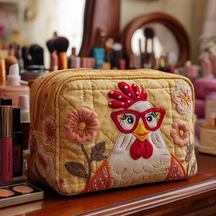 Lacey - Quilted Toiletry Bag - Radiant Chicken