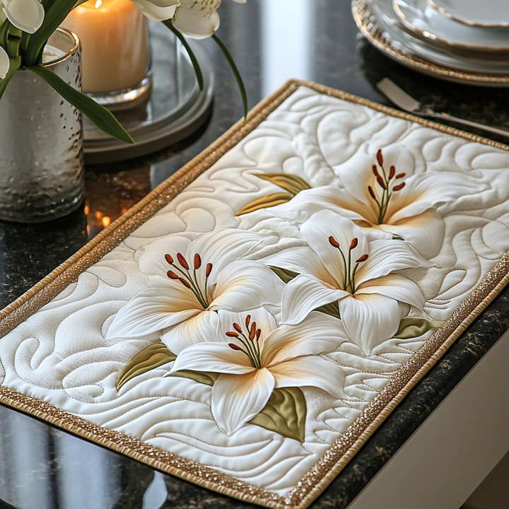 Lilies Charm Quilted Place Mat NCU0DV3966