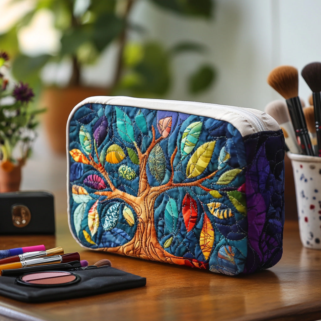Lindsey - Quilted Toiletry Bag - Symbolic Tree
