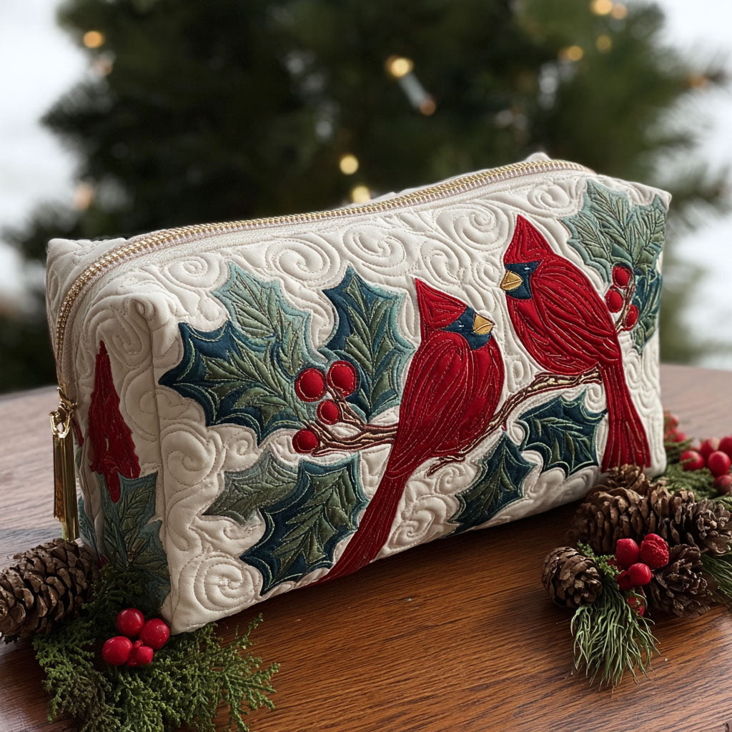 Mackenzie - Quilted Toiletry Bag - Red Quilt Pattern