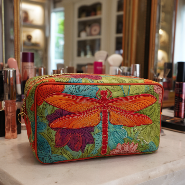 Melanie - Quilted Toiletry Bag - Thorns and Flowers