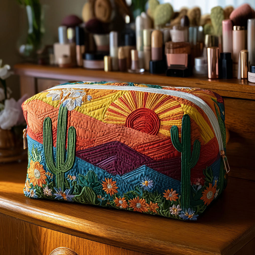 Meredith - Quilted Toiletry Bag - Desert Pattern