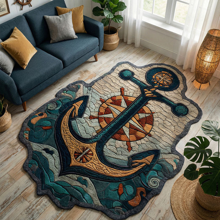 Midnight Harbor Mosaic Custom Shape Area Rug NCU0PT11618