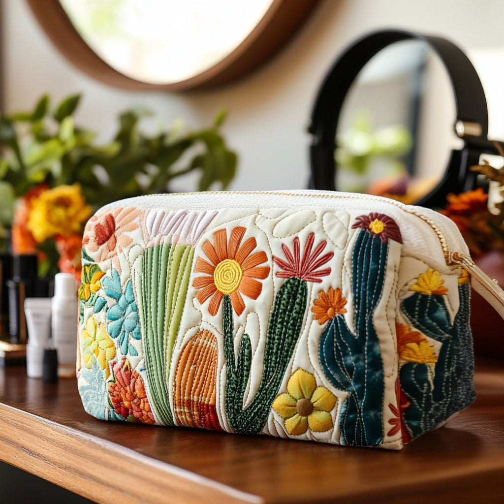 Nancy - Quilted Toiletry Bag - Green