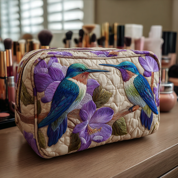 Opal - Quilted Toiletry Bag - Refined Hummingbird