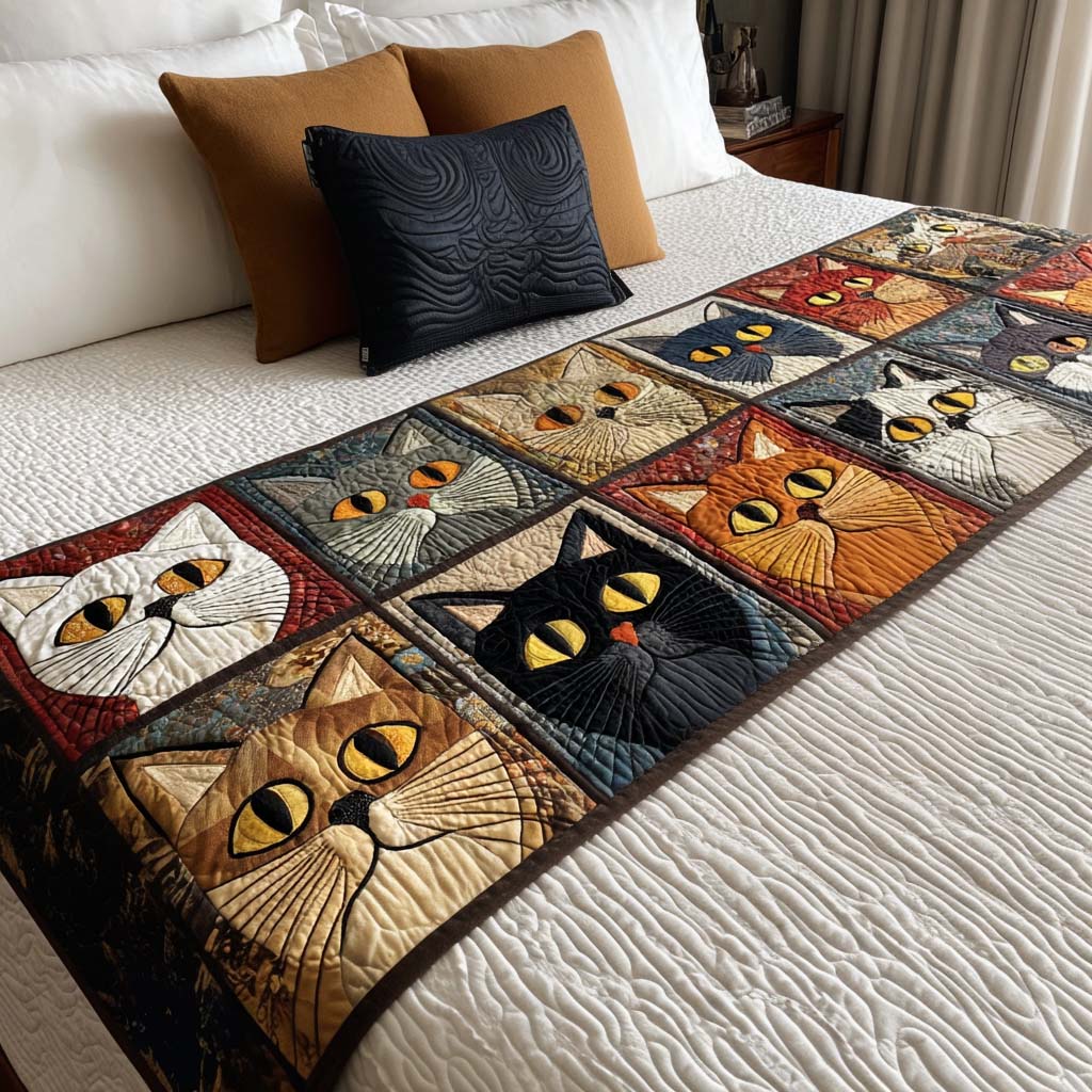 Cat Quilted Bed Runner NCU0VT264