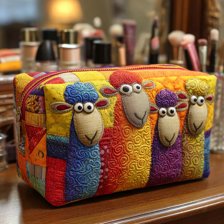 Peyton - Quilted Toiletry Bag - Colorful Quilt Print