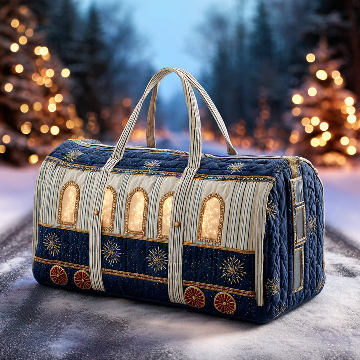 Polar Christmas Train Quilted Duffle Bag NCU0HH617
