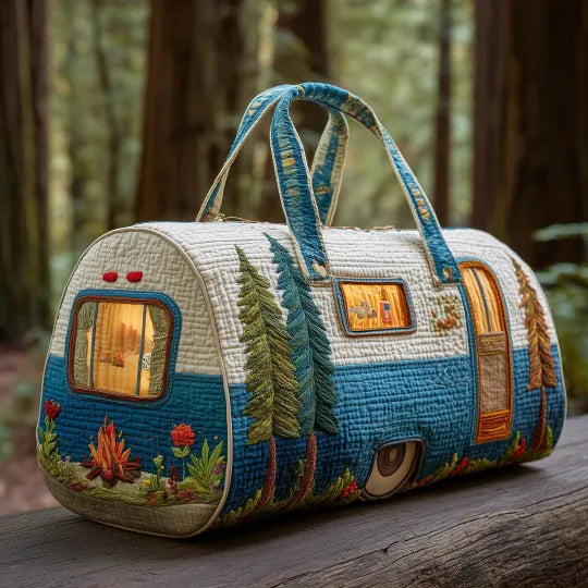 Quilted Travel Bag - Camping Caravan