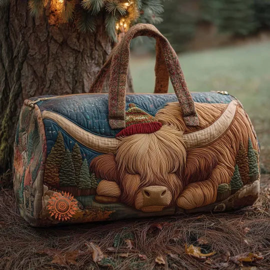 Quilted Travel Bag - Highland Cow at Rest