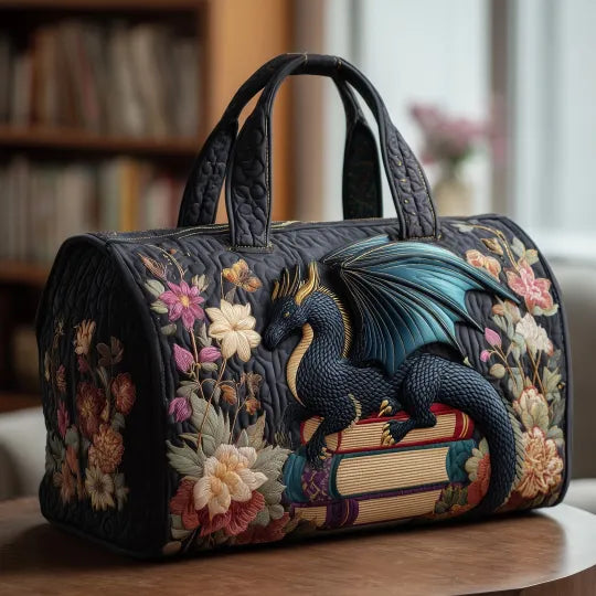 Quilted Travel Bag - Literary Dragon