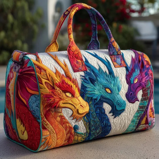 Quilted Travel Bag - Three Dragons