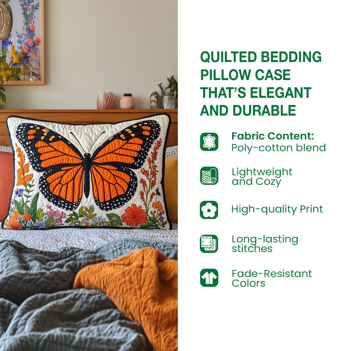 Ivory Whisper Wings Quilted Bedding Pillow Case NCU0NT6211
